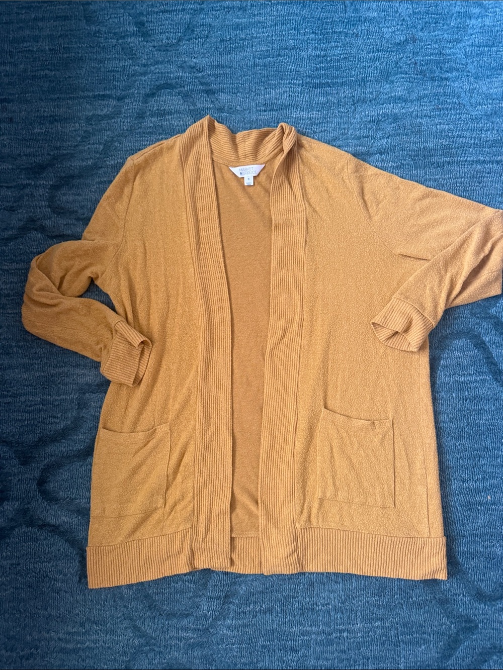 Market & Spruce Men's Mustard Open-Front Cardigan